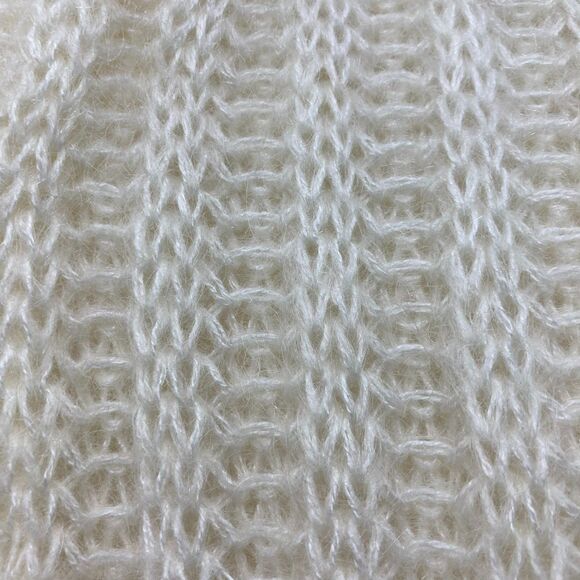 ๐งธ Express Tricot M Vintage Mohair Cardigan Cream Fuzzy 80s 90s Chunky Knit - Picture 11 of 14